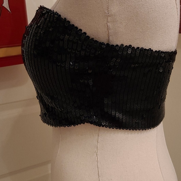 SAMPLE Say What Black Sequin Corset - Picture 5 of 10